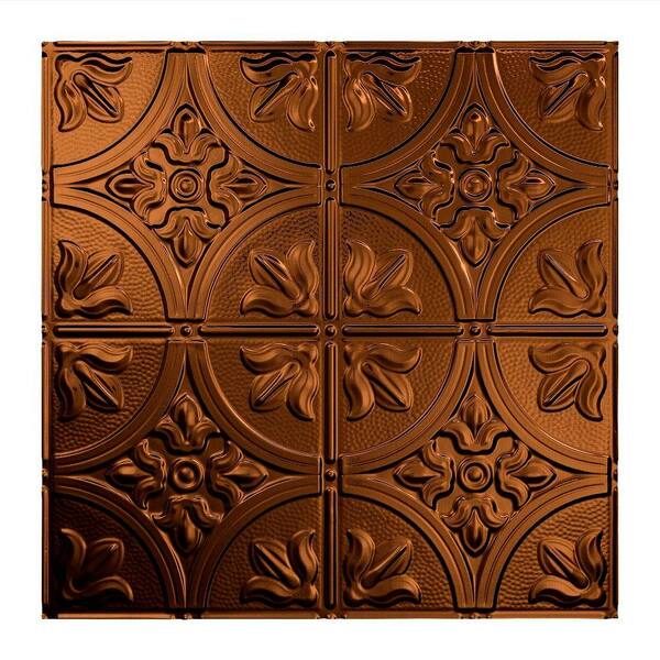 Fasade Traditional Style #2 2 ft. x 2 ft. Vinyl Lay-In Ceiling Tile in Oil Rubbed Bronze