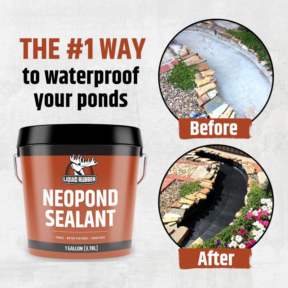 Liquid Rubber NeoPond Black Waterproof Sealant, 1 Gallon