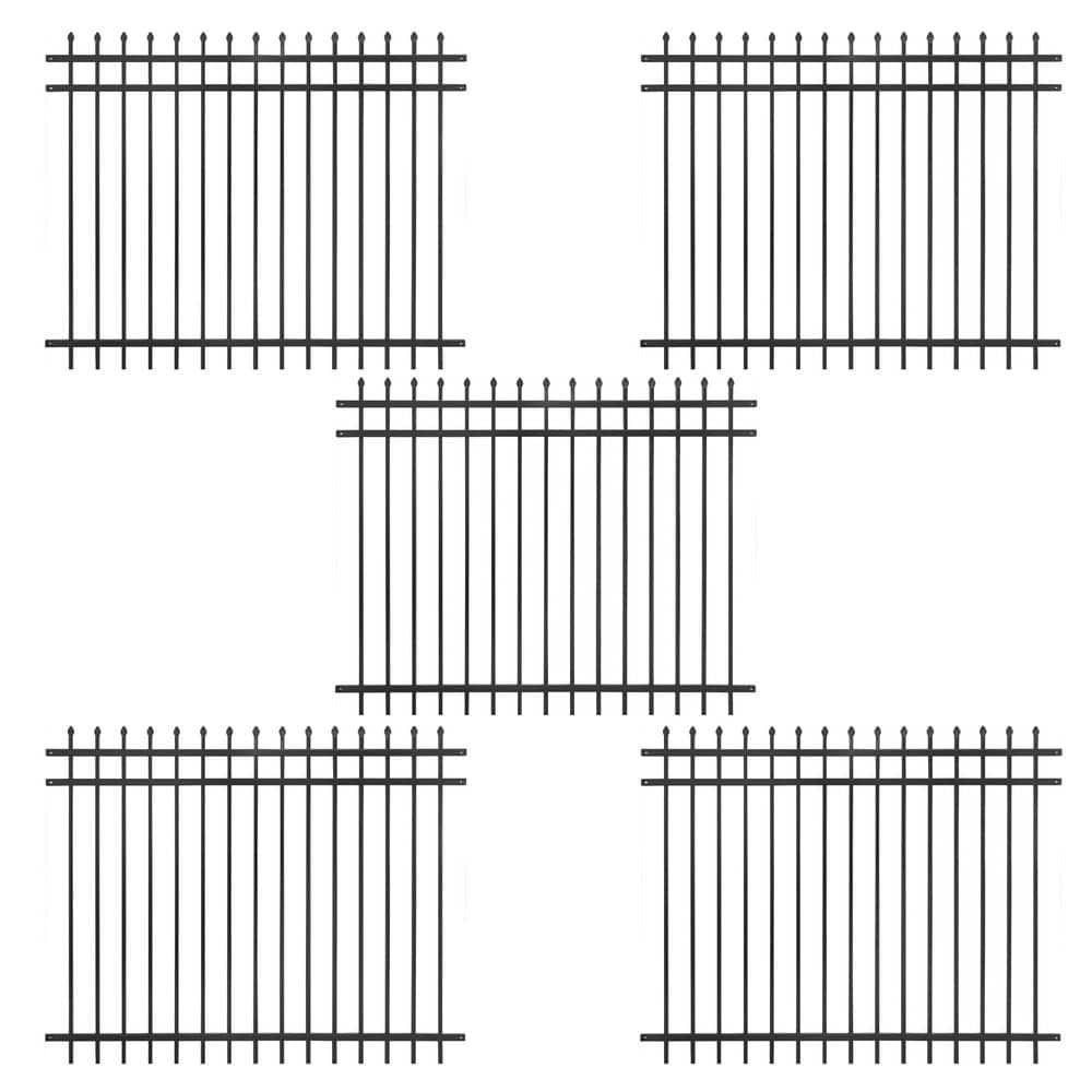 5 ft. x 6 ft. Heavy-Duty Steel Spaced Bar Pointed Pinnacle Metal Fence Panel (Pack of 5) price history on PriceWatchPro