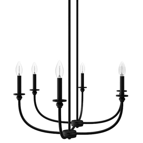 Hunter Southcrest 6-Light Matte Black Candlestick Chandelier 19644