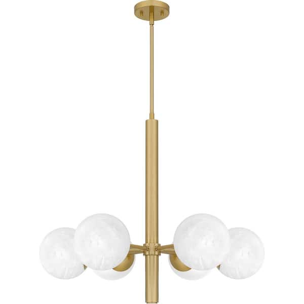 Quoizel Solei 6 Light Aged Brass Chandelier