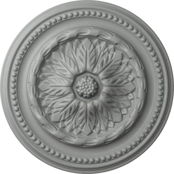 Ekena Millwork 15-3/4" x 1-7/8" Chester Urethane Ceiling Medallion (Fits Canopies upto 2-1/4"), Primed White