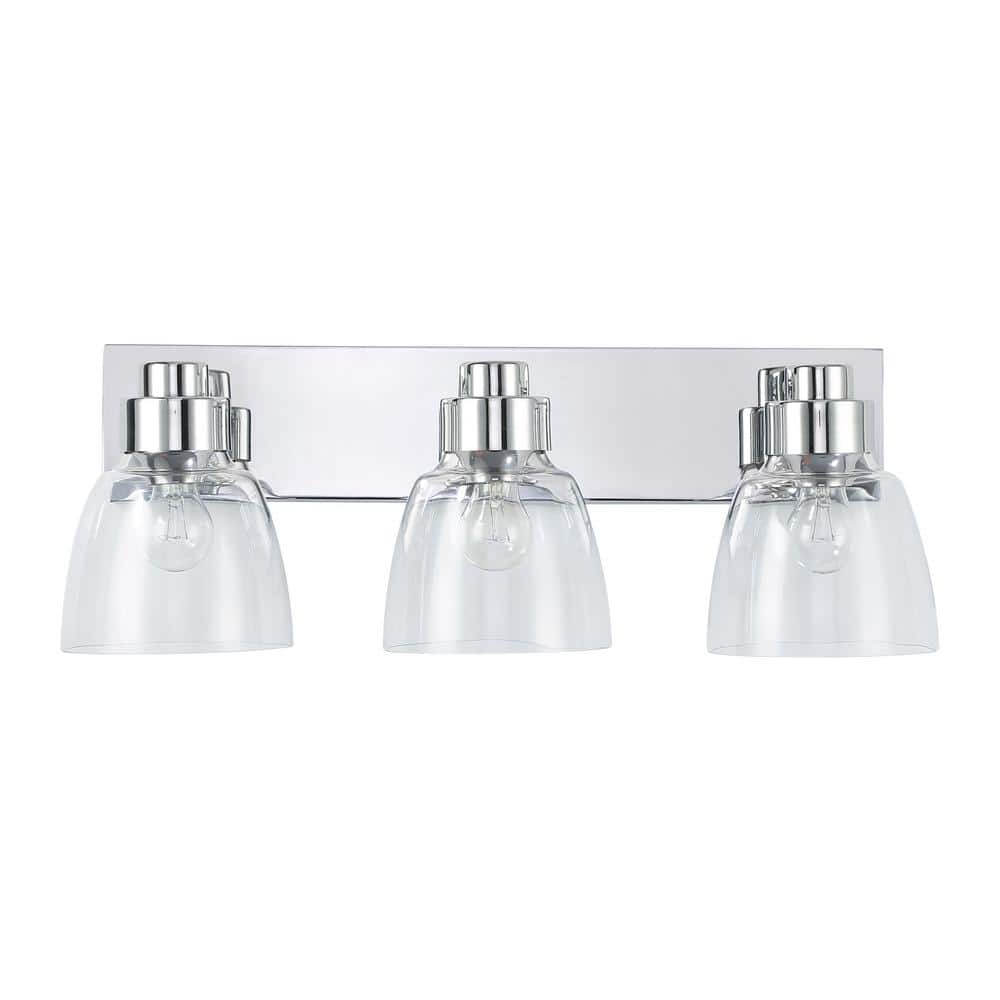 Remy 8 in. 3-Light Pewter Vanity Light with Clear Shade price history on PriceWatchPro