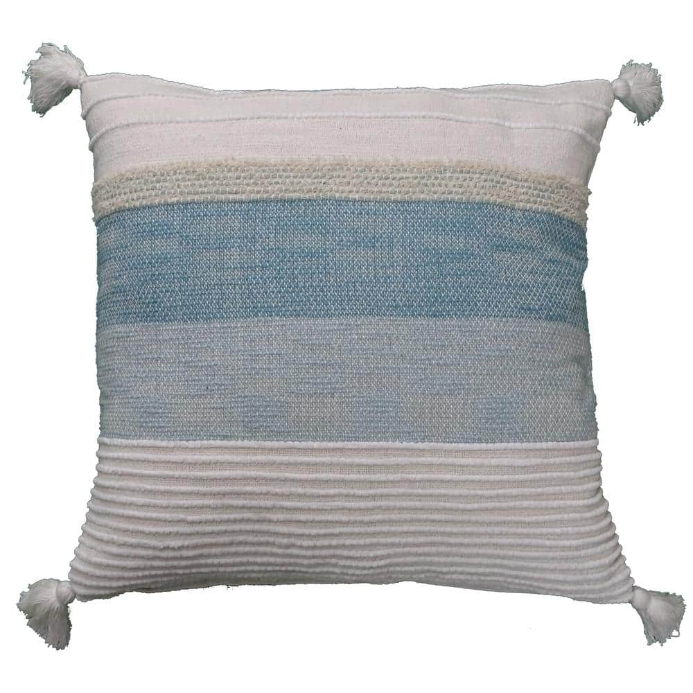 Chicos Home Throw Pillow Cover Blue & White Stripes