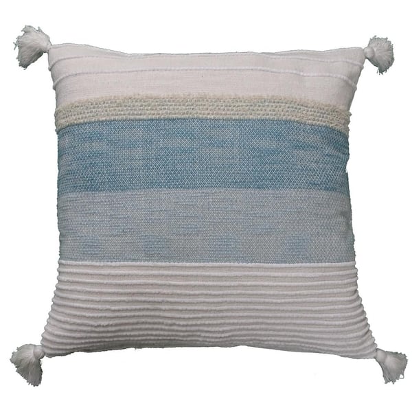 Vibhsa Multi Colored 22 in. x 22 in. Elegant Large Throw Pillow for Couch Handloom Woven