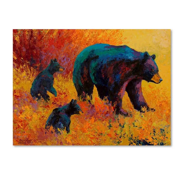 Trademark Fine Art 14 in. x 19 in. "Double Trouble Black Bear" by Marion Rose Printed Canvas Wall Art