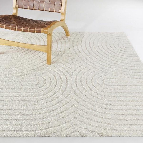 Caserio Cream 7 ft. x 7 ft. Abstract Square Area Rug