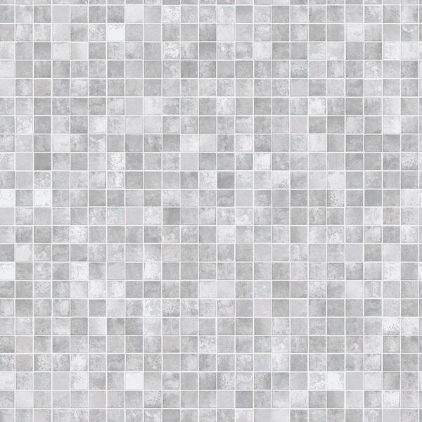 Tempaper Mosaic Tiles Grey Wallpaper, Grey Tile Wallpaper