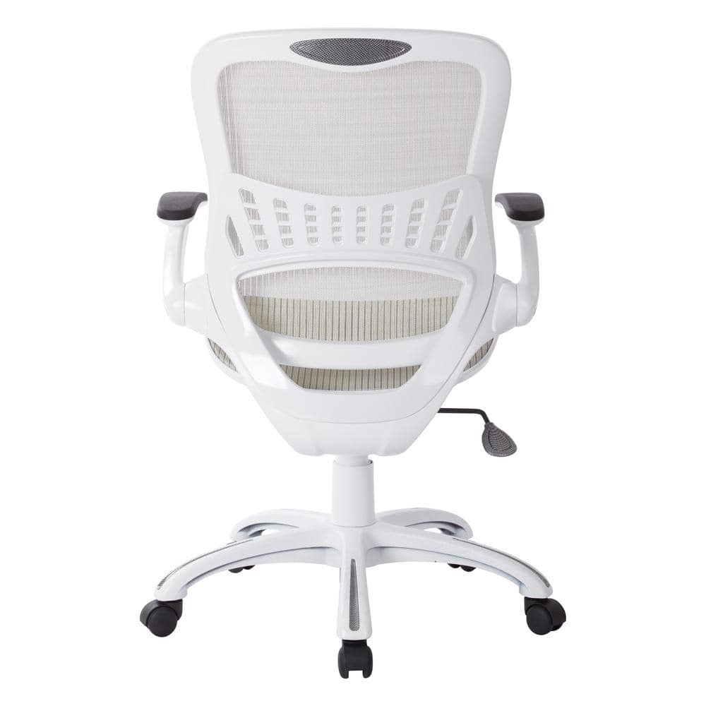 Riley White Mesh Executive Swivel Management Chair with Adjustable Arms