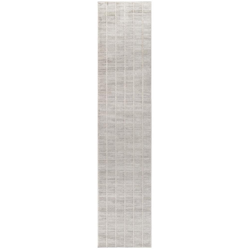 Serenity Home Light Grey 2 ft. x 8 ft. Linear Contemporary Runner Area Rug price history on PriceWatchPro
