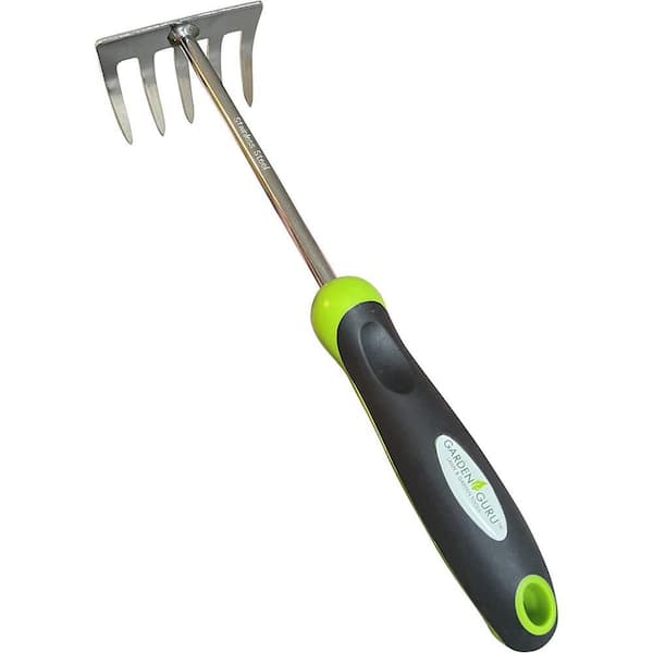 13 in. Stainless Steel Hand Rake Cultivator Tiller Tool - Stainless Steel for Ultimate Strength