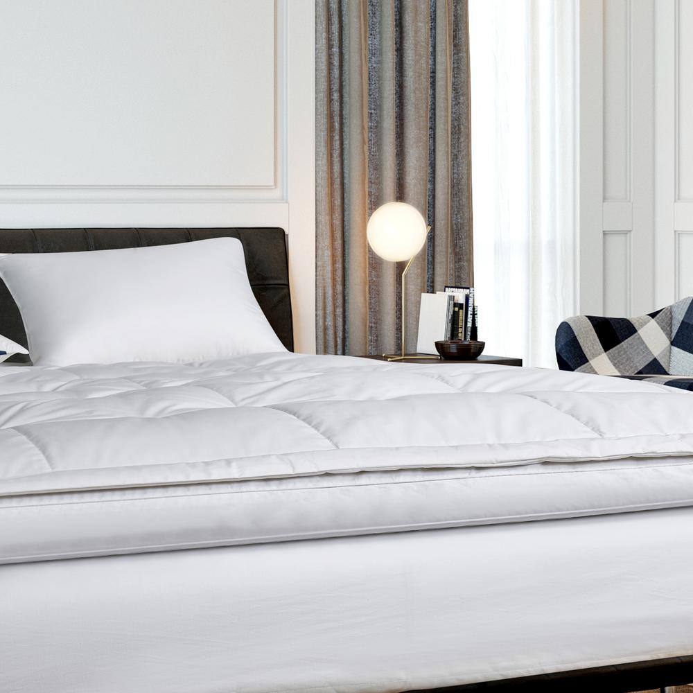 King Size White Down Featherbed Mattress Topper