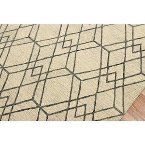 Vista Duncan Ivory/Gray 8 ft. x 10 ft. Geometric Wool Area Rug