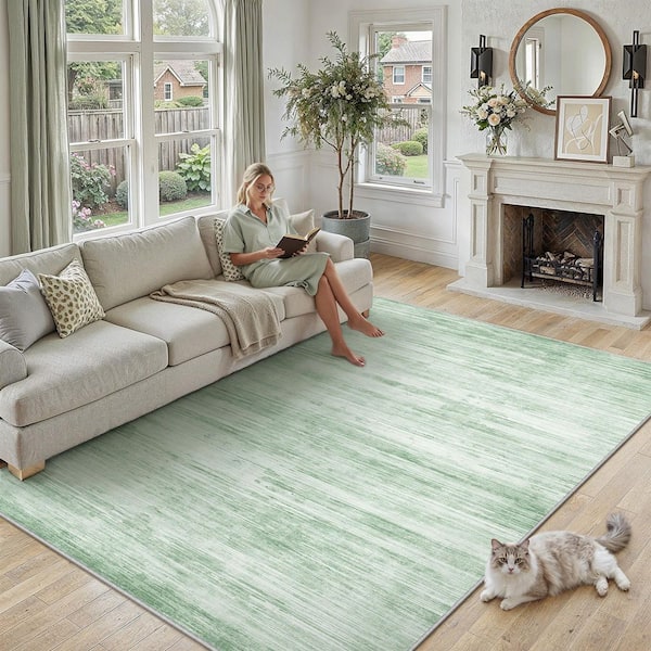 Mist Beige 8 ft. x 10 ft. Modern Abstract Area Rug