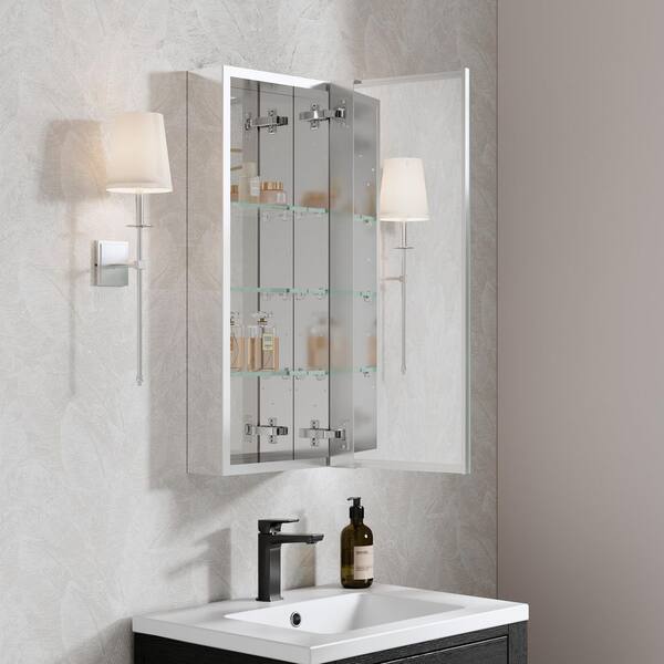 WELLFOR CY bathroom cabinet 23.5-in x 28-in x 8-in White Bathroom Wall Cabinet