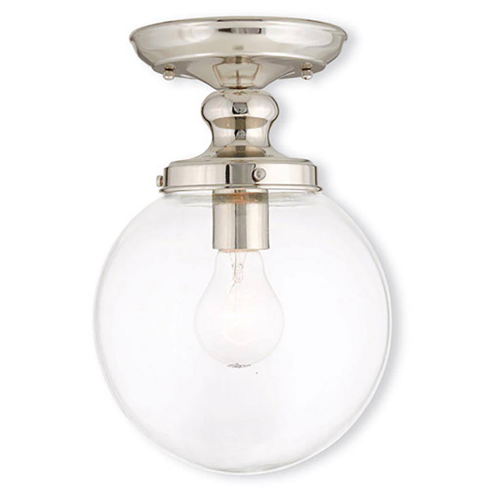 Sheffield 1 Light Polished Nickel Semi Flush Mount