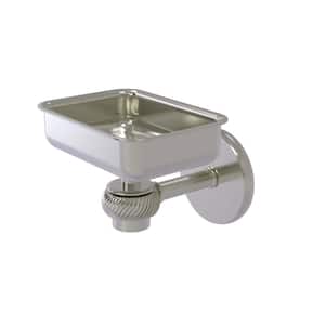 Satellite Orbit One Wall Mounted Soap Dish with Twisted Accents in Satin Nickel