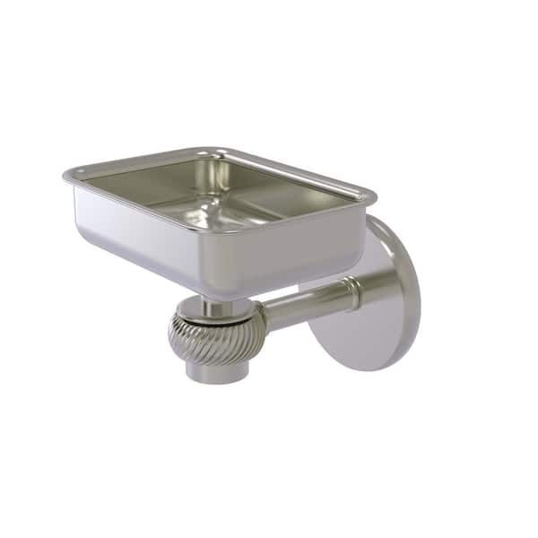 Allied Brass Satellite Orbit One Wall Mounted Soap Dish with Twisted Accents in Satin Nickel