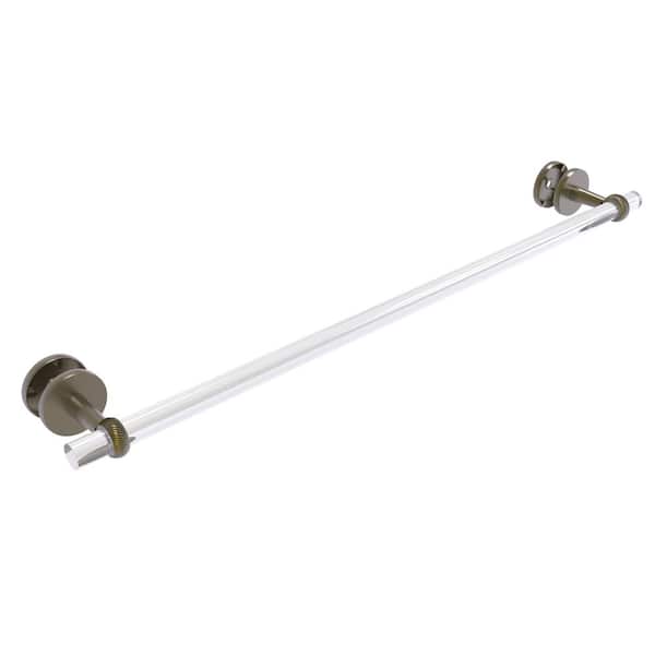 Allied Brass Clearview 30 in. Shower Door Towel Bar with Twisted Accents in Antique Brass