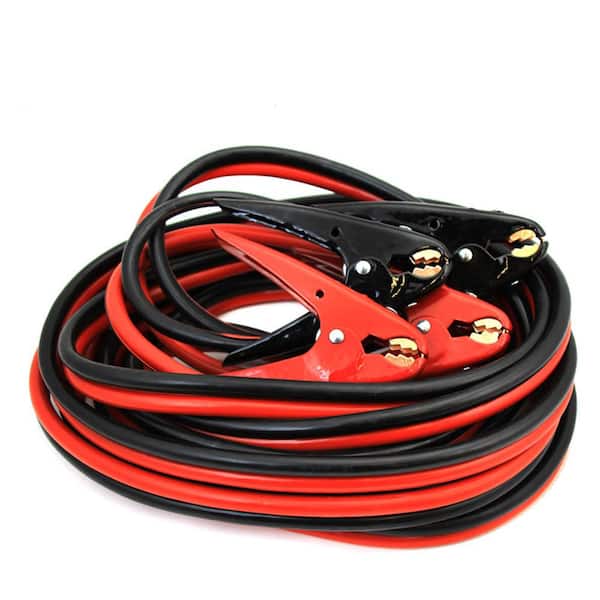 Stark 25ft 2 Gauge Emergency Power Jumper Cable Starter Booster Cable, with Carrying Case, Red