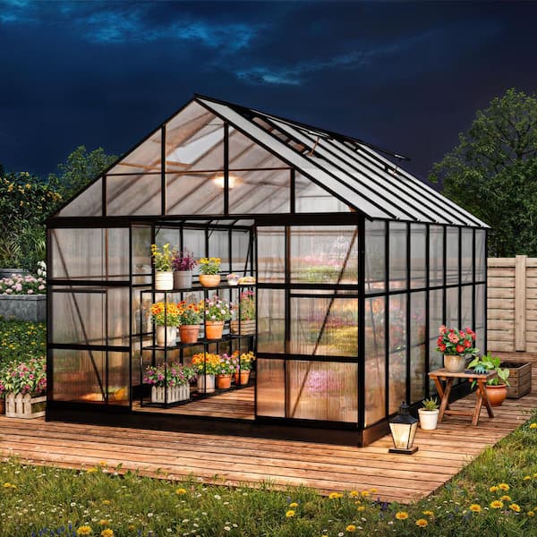 MeetLeisure 10 ft. x 14 ft. Outdoor Walk-In Polycarbonate