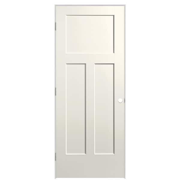 Masonite 32 in. x 80 in. 3-Panel Winslow Right-Hand Solid Core Ivory Keys Molded Composite Single Prehung Interior Door