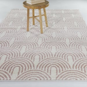 Shirley Pink 5 ft. x 7 ft. Geometric Area Rug