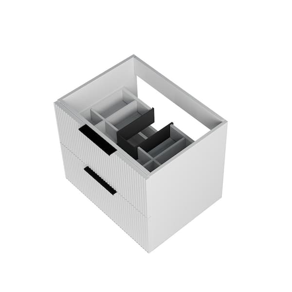 Aderyn 23.23 in. W Wall-Mounted Bath Vanity Cabinet without Top in White with 2 Drawers