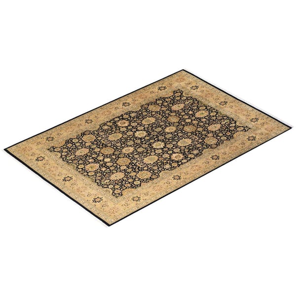 Mogul Traditional Black 8 ft. 2 in. x 10 ft. 3 in. Oriental Area Rug
