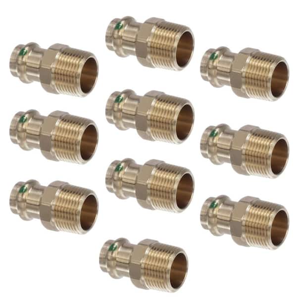 Viega ProPress 1/2 in. Press x 3/4 in. MPT Zero-Lead Bronze Adapter (10-Pack)