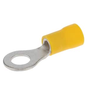 12-10 AWG Vinyl Insulated Ring Terminal Stud, Yellow (50-Pack)
