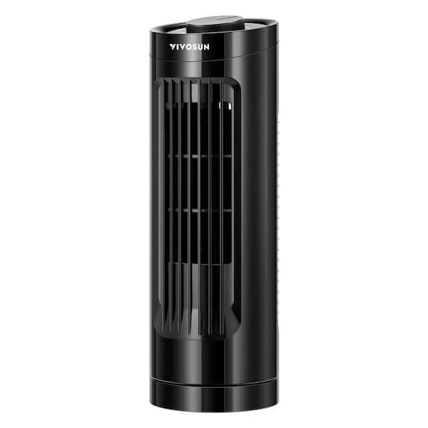 13 in. 3 fan speeds Tower Fan in Black with 70° Oscillation