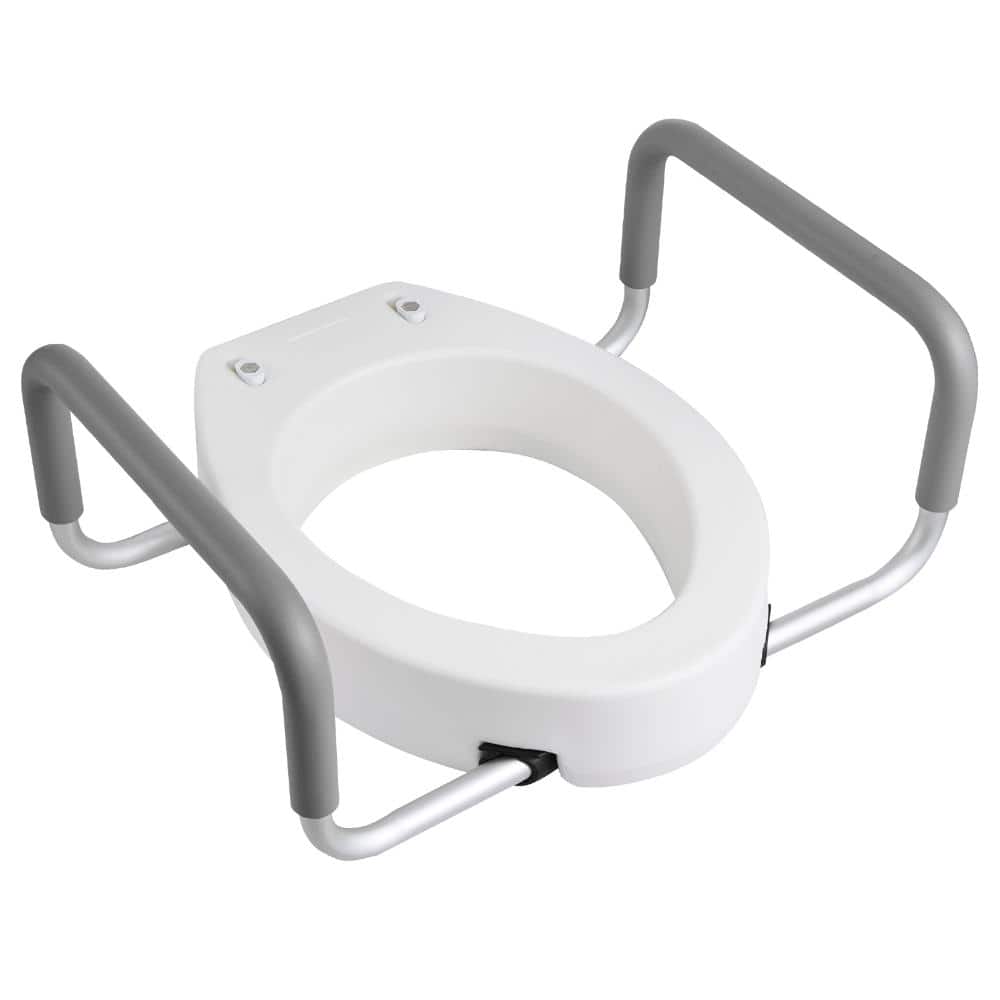 Raised Toilet Seat with Arms 300 lb. Capacity, 3.5 in. Lift Elongated Commode Riser with Padded Handles price history on PriceWatchPro