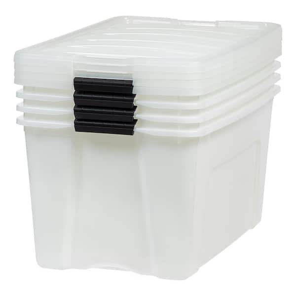 IRIS USA 70 Quart Stack and Pull Clear Nesting Latching Storage Container  Tote