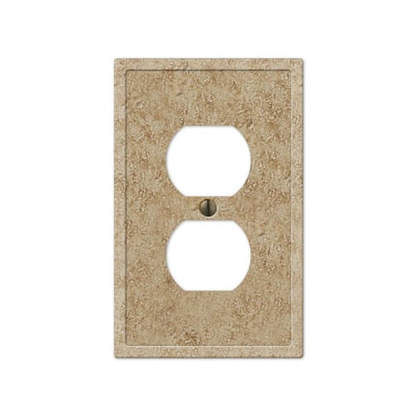 AMERELLE Talia 1-Gang Noce Duplex Outlet Faux Stone Wall Plate