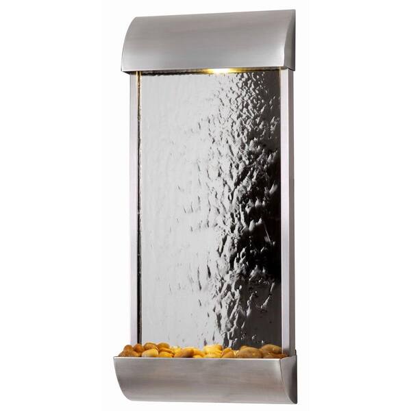 Manor Brook Waterville 33 in. Stainless Steel/Mirrored Face Wall Fountain