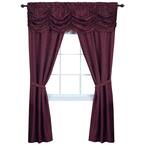 Panache 55 in. W x 63 in. L Polyester Light Filtering 5 Piece Window Curtain Set in Burgundy
