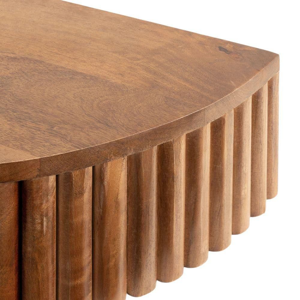 Reid 20.00 in. Walnut Brown Half Circle Solid Wood End Table - thumbnail 5