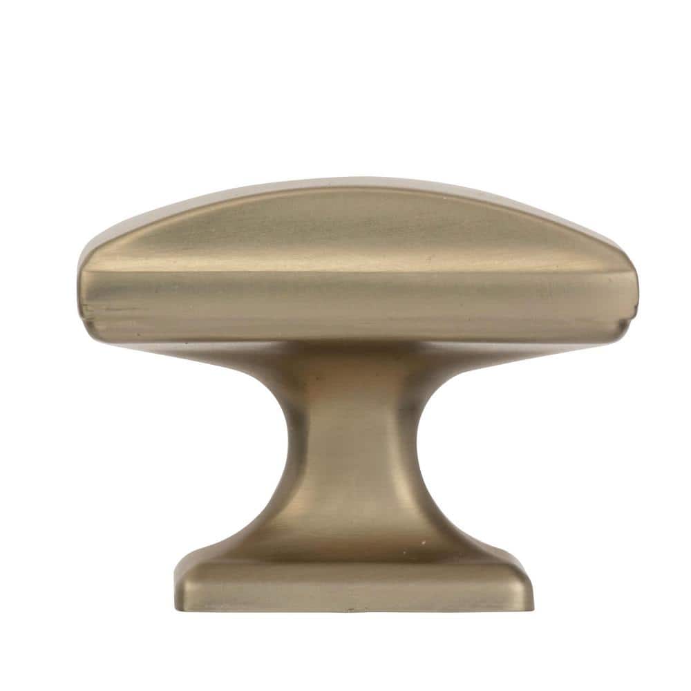 Golden Champagne Modern Rectangular Cabinet Knob with Mounting Hardware