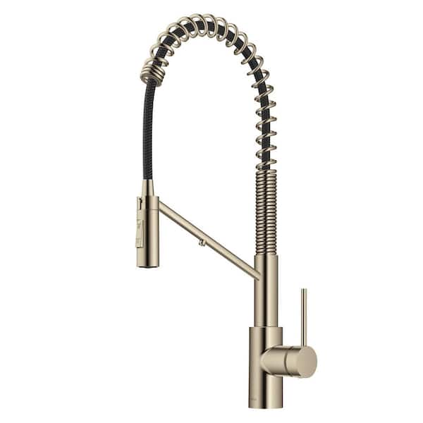 KRAUS Oletto 2-in-1 Pull-Down Single Handle Water Filter Kitchen Faucet in Spot-Free Antique Champagne Bronze