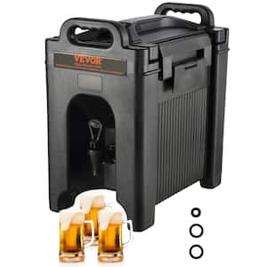 Insulated Beverage Dispenser 2.5 Gal. Hot and Cold Beverage Server with PU Layer Two-Stage for Restaurant Drink Shop
