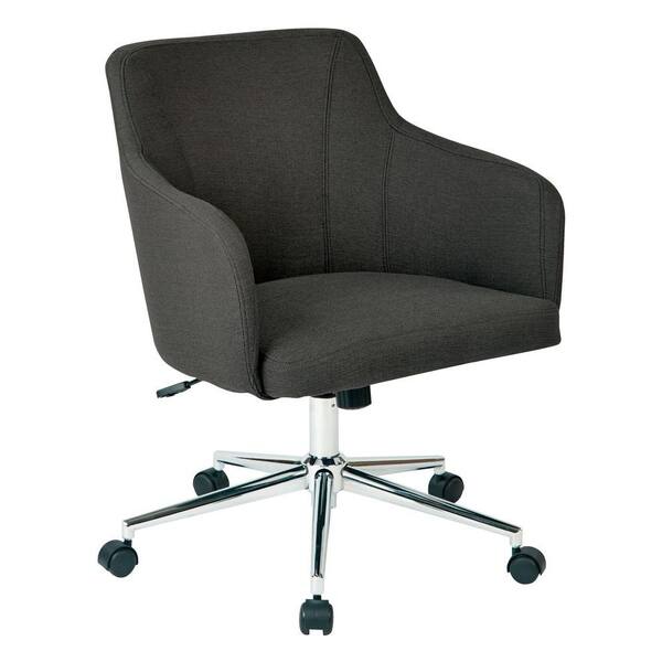 Work Smart Mila Fabric Barrel-Back Desk Chair in Klein Charcoal