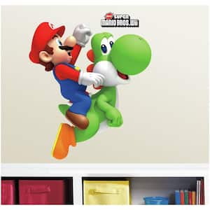 5 in. W x 19 in. H Yoshi/Mario 9-Piece Peel and Stick Giant Wall Decal