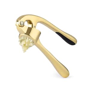 8.4 oz. Garlic Mincer Tool with Sturdy Design Extracts More Garlic Paste, Soft and easy to Squeeze, Gold