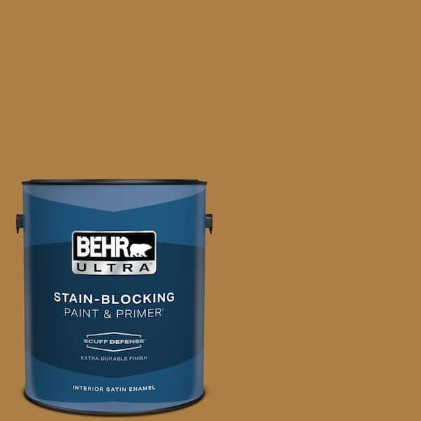 BEHR ULTRA 1 gal. #M280-7 24 Karat Extra Durable Satin Enamel Interior Paint & Primer