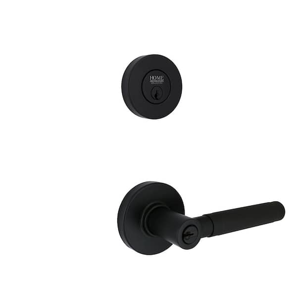 Woodcliff Matte Black Single Cylinder Door Lever Combo Pack Featuring Dual Keyway