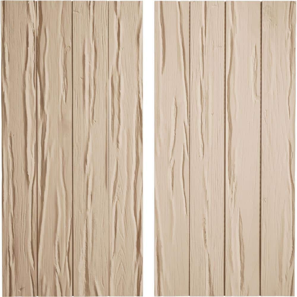 22 in. x 78 in. Timberthane Polyurethane 4-Board Joined Board-n-Batten Riverwood Faux Wood Shutters, No Batten Pair price history on PriceWatchPro