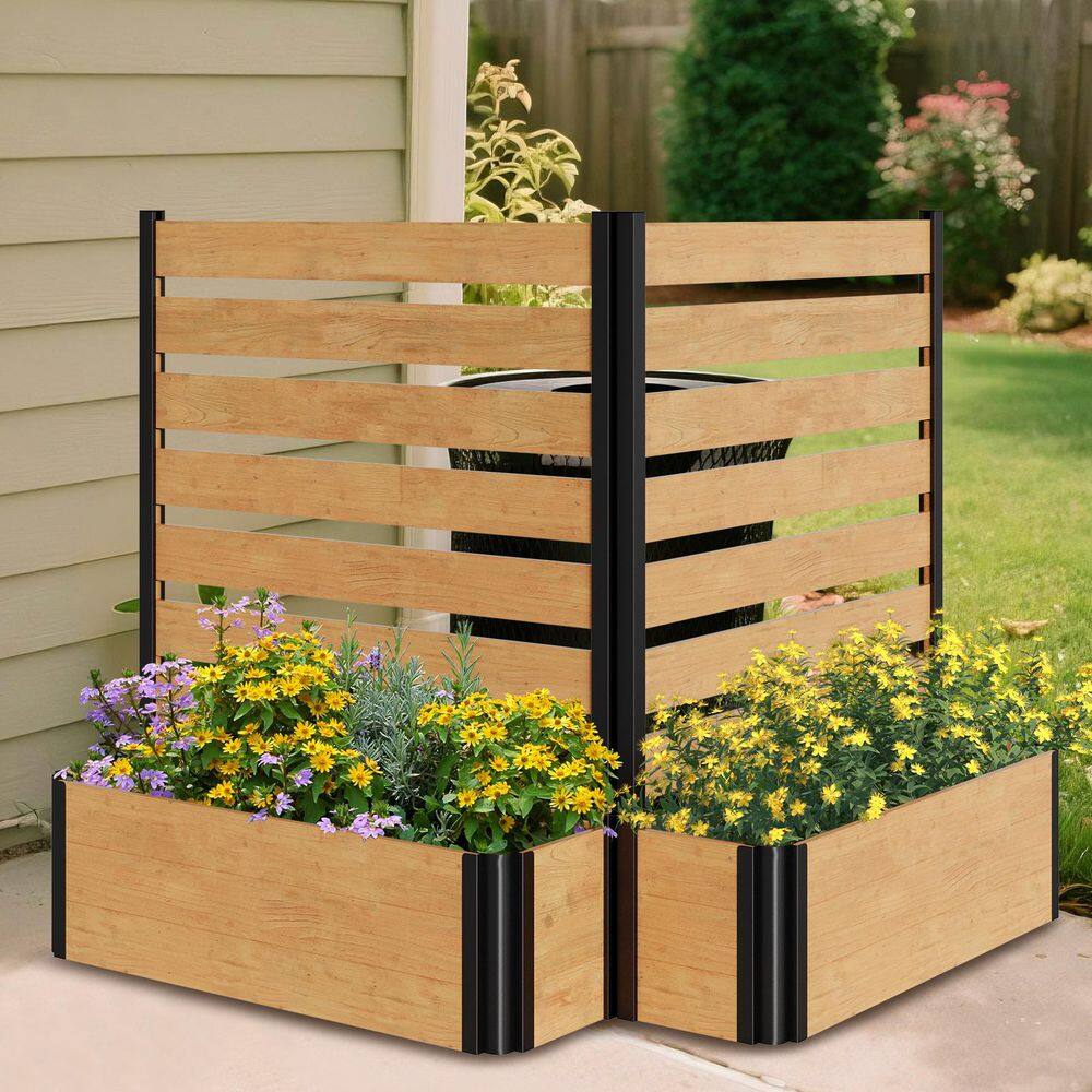 Outdoor Wood Privacy Screen with Planter Box Air Conditioner Fence 3 ft. W x 3.75 ft. H Wood Fence Panels, 2-Panel price history on PriceWatchPro