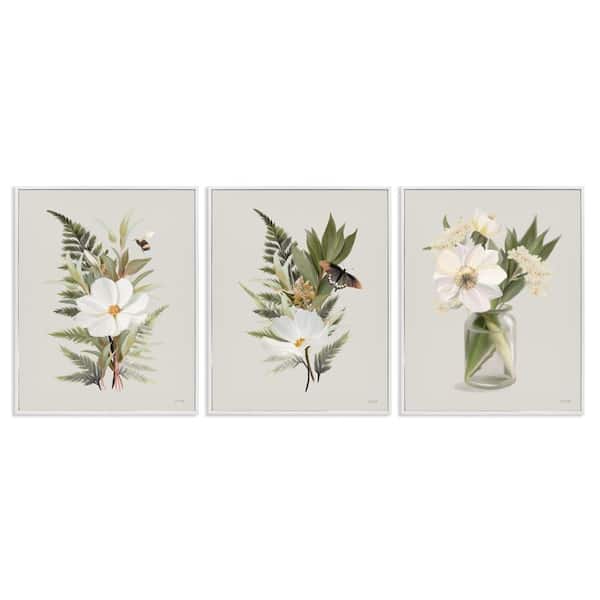 Country Magnolia Bundles by House Fenway 3 Piece White Framed Nature Giclee Art Print 30 in. x 24 in.