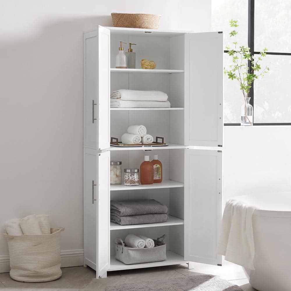 Savannah White Tall Kitchen Pantry with Adjustable Shelving